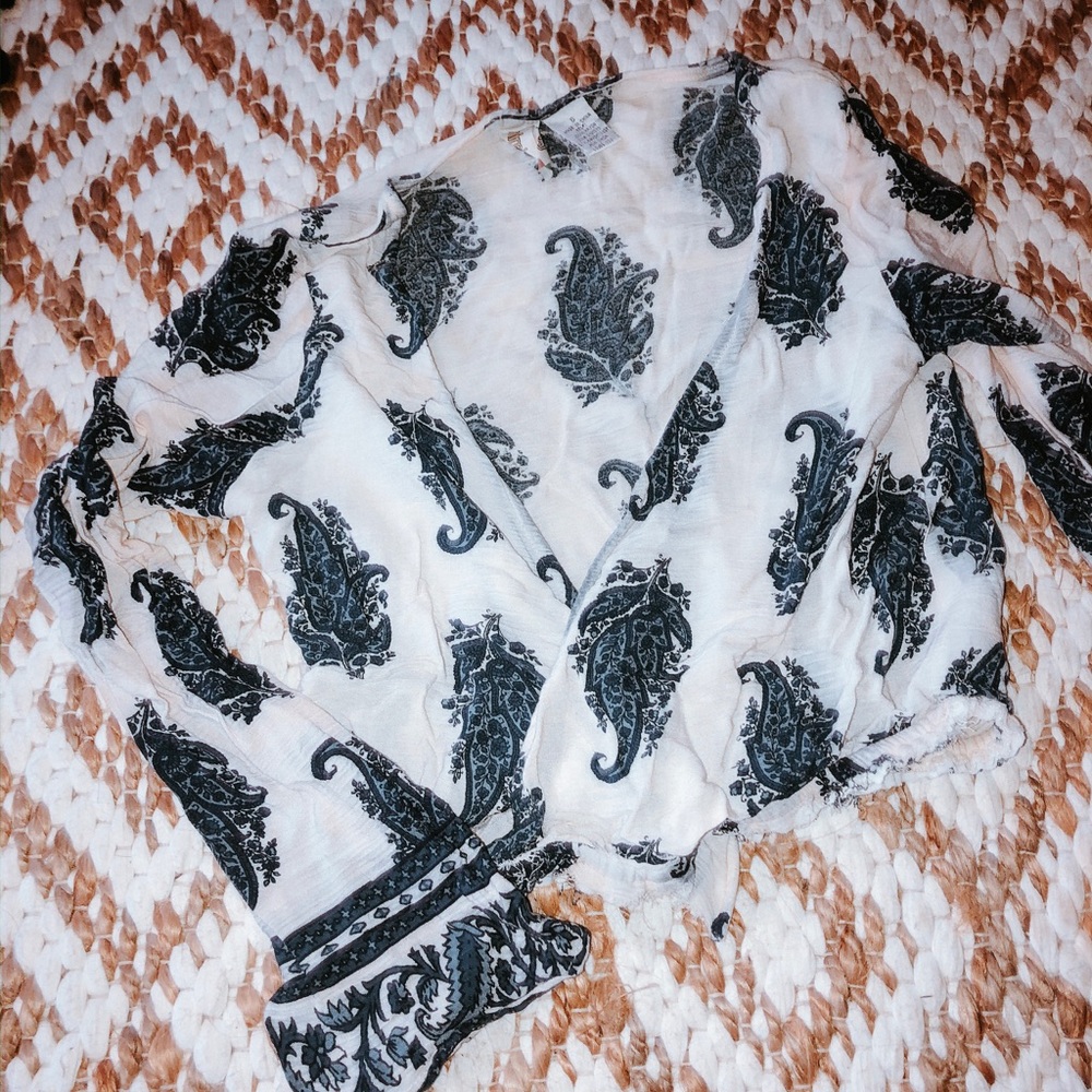Paisley Tie Crop Top